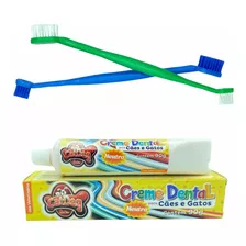 Escova Dentes Para Cachorro E Pasta Dental Kit Higiene Pet 