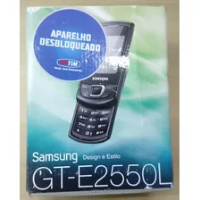 Celular Samsung Gt-e2550l Preto - Pequeno Antigo De Chip 