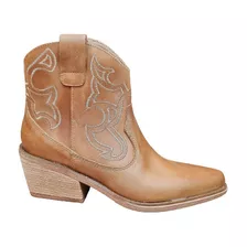 Bota Texana Caña Corta Color Suela Marron De Cuero Nuevas