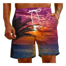 Pantalones Cortos Casuales De Playa Con Estampado Especial P