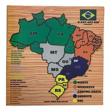 Quebra-cabeça Mapa Do Brasil Brinquedo Educativo Em Mdf