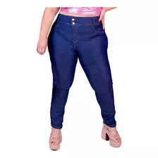  Calças Jeans Feminina Cintura Alta Moda Plus Size C/ Bolsos
