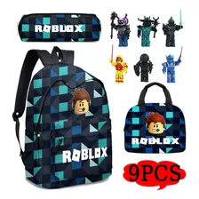 Mochila Roblox 9 Piezas/juego: Bolsa De Almuerzo Estuche Par