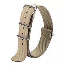 Pulseira 22mm De Nylon Work Compatível Com Ticwatch Gth 2 Cor Creme