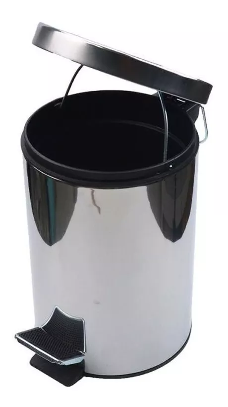 Cesta De Lixo Lixeira Banheiro Metal Inox 3 L Com Pedal Cor Cinza