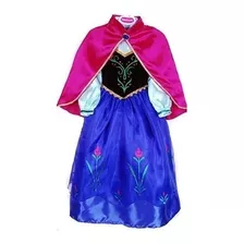 Vestido Fantasia Infantil Princesa Anna Luxo Frozen + Capa