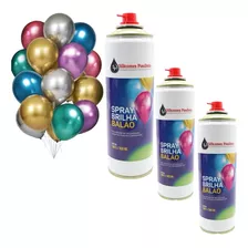 3 Un. Spray Brilho Balão Renovar Bexiga Buffet Festa 300 Ml