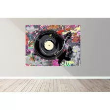 Lindo Quadro Em Canvas Toca Disco Vinil Decoração Retro