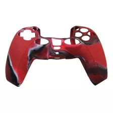 Funda Protector De Silicona Para Joystick Ps5 Camuflado Rojo