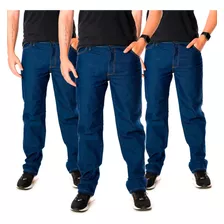 Kit 3 Calças Jeans Masculina Básica Tradicional