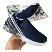 Tenis Dg Porto Slip Liso Azul Marinho Lz