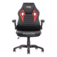 Cadeira Gamer Preta Com Vermelho Mk-794 - Makkon