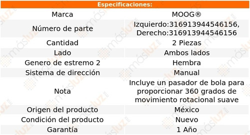 2- Terminales Interiores Geo Metro 1989/1997 Moog Foto 2