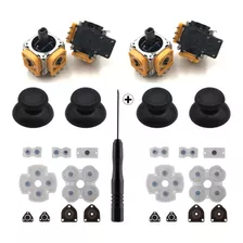 2 Kits Reparo Completo Dualshock Ps4 Pro Analógico 3d Rocker