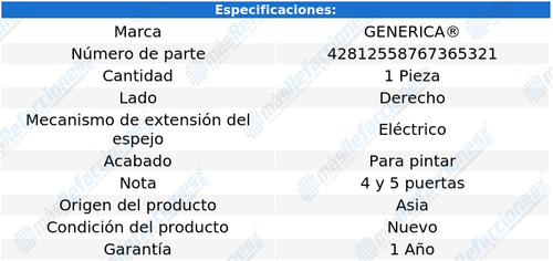 Espejo Grand I10 2015 2016 018 2019 Elect P/pint Copiloto Foto 2