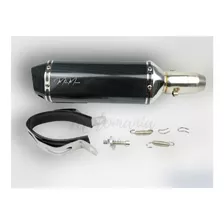 Tubo De Escape Para Moto New Racing Carbono Plata