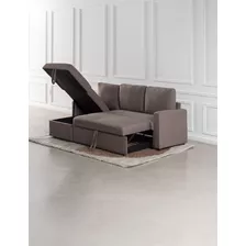 Sillón Sofa Cama Esquinero 3 Cuerpos + Baulera +puerto Usb