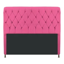 Cabeceira Estofada Cristal 140 Cm Casal Capitonê Corano Pink