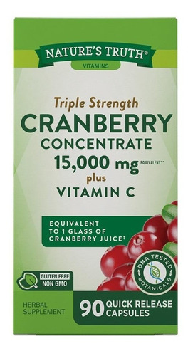 Cranberry Concentrado 15000 Mg + Vitamina C  90 Cápsulas