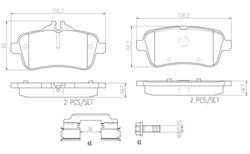 Balatas Traseras / Mercedes-benz Ml350 2013 - 2014 Cermica Foto 2