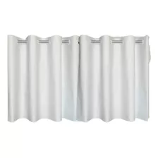 Cortina Para Pia De Cozinha/ Balcão Blackout Preta 1,40x0,80 Cor Branco