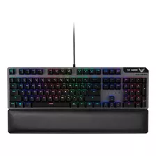 Teclado Gamer Asus Tuf Gaming K7 Qwerty Tuf Tactile Inglés Color Gris Con Luz Rgb