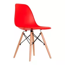 Cadeira De Jantar Empório Tiffany Eames Dsw Madera, Estrutura De Cor Vermelho, 1 Unidade