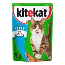 Ração Úmida Sachê Kitekat Gato Adulto Peixe Ao Molho 70g