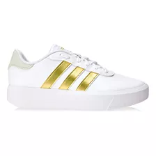 Tênis Court Platform Feminino adidas Cor Branco Desenho Do Tecido Liso Tamanho 38 Br