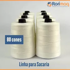 Linha/fio Para Costurar Sacaria Caixa C/ 80 Cones 250g