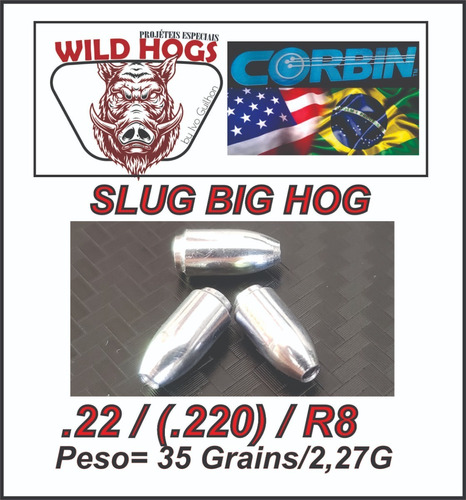 Rossi R8 Slug Bighog .22/5,5mm (.220) 35grains/2,27g 250unid