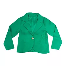 Blazer Casaquinho Infantil Verde Com Botão Moda Tam 4