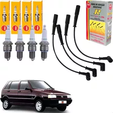 Kit Jogo Velas Ignicao + Cabos (ngk) Fiat Uno 1993 A 2001