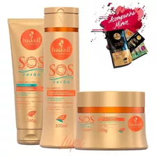  Kit Haskell S.o.s Verao Sh Masc 300 Creme Sem Enxague 240g