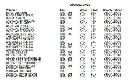 Balatas Delanteras Park Avenue 1991 Fritec 3.8l Buick Foto 5