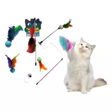 Kit 6un Brinquedo Seguro Para Pets Gato Com Penas Pet Shop