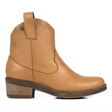 Bota Texana Mujer Citadina Taco Bajo Cuero Comodas Godoy