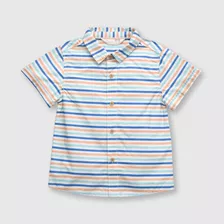 Camisa De Niños Listada Off White (3 A 36 Meses)