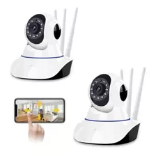 Pack X2 Camara Robotizada 2 Antenas Ip De Seguridad Wifi Hd