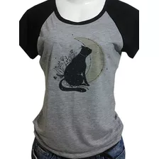 Camiseta Babylook Gato Lua Cat I0157