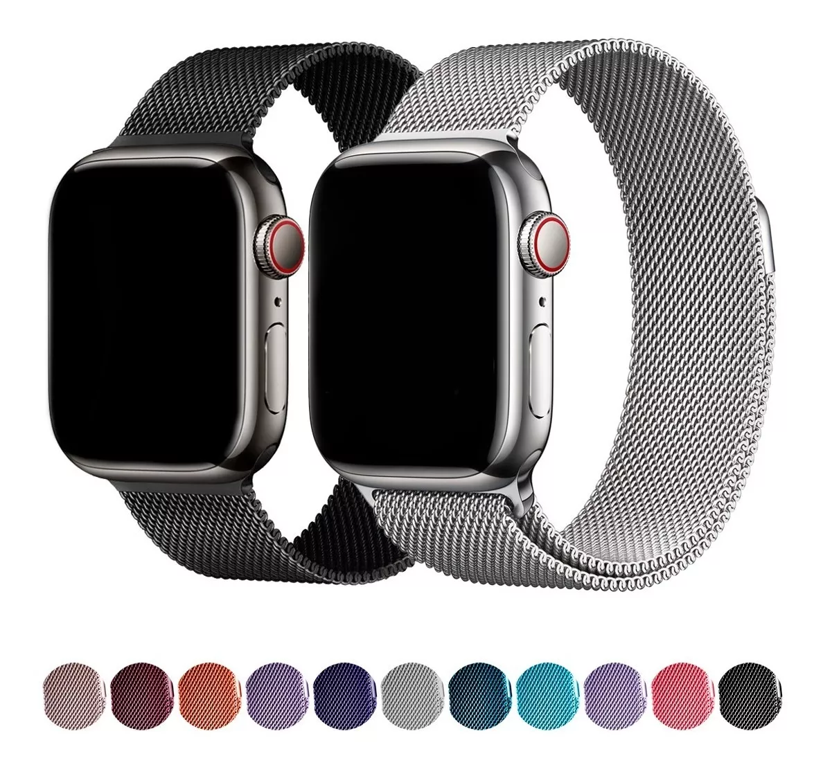 Pulseira De Aço Coloridas Compatível Com Apple Watch E Iwo 