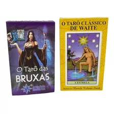 Kit Baralho Tarô De Waite E Bruxas 78 Cartas Plastificadas