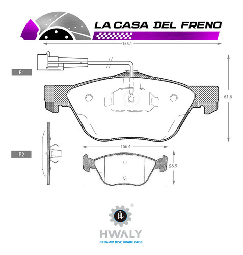 Pastilla Freno Del Fiat Bravo 1.9 1999 182 B9.000182av1ar Foto 3