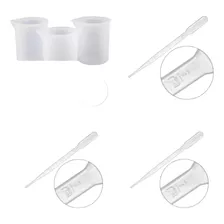 Jarrita Vaso Medidor Para Resina Silicona + 3 Pipetas Plásti