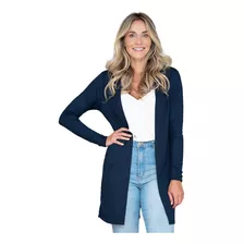 Cardigan Feminino Suéter Canelado Kimono