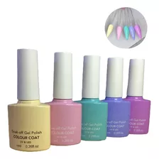 Combo Esmaltes Em Gel Uv Secagem Na Cabine 05 Unidades Nails Cor Tons Pastéis