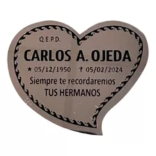 Chapa Corazón 10x8,5. Placas Lápida Cementerio 