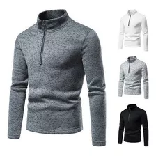 Sudadera Hombre Negra Cuello Alto Slim, Gris