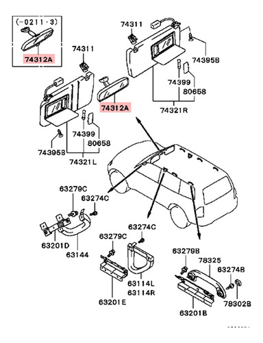 Espejo Interior Para Mitsubishi Outlander Asx Ga2 Cw4w Cw5w Foto 5