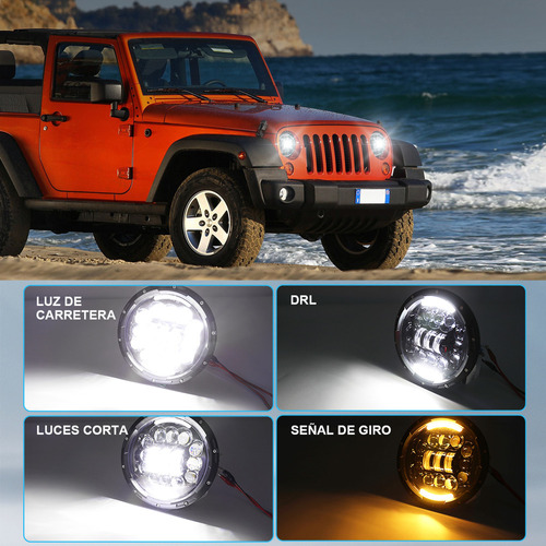 Faros Led Redondo De 7 6000k Para Hummer H3 H3t 2006-2010 Foto 8